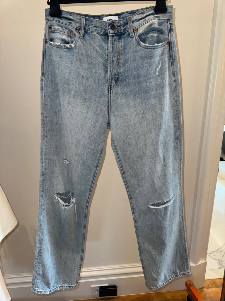 Pistola Light Blue Relaxed Men's Jeans With Distressed Knees